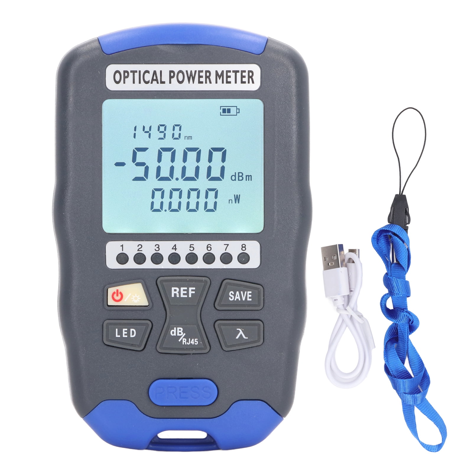 2024 Fiber Optic Power Meter 10 Wavelength 850 1650Nm Net Cable Wire