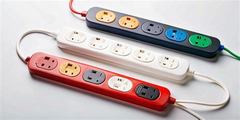 Modern Power Strip On A White Background Sleek Design For Efficient Modern Power Strip On A White Background Sleek Design For Efficient