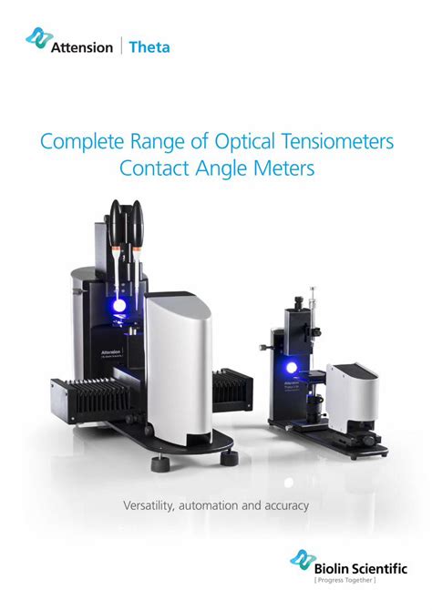 Pdf Complete Range Of Optical Tensiometers Contact Angle Meters