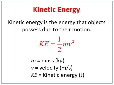 Power Equation Kinetic Energy Formula